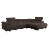 ECKSOFA Torezio, Seite: Rechts - Dunkelbraun, Holz/Textil (274/203cm) - MIRJAN24