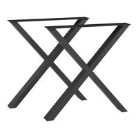 TISCHGESTELL-SET 2 TLG. Greith - Schwarz, Metall (79/72/10cm) - [en.casa]