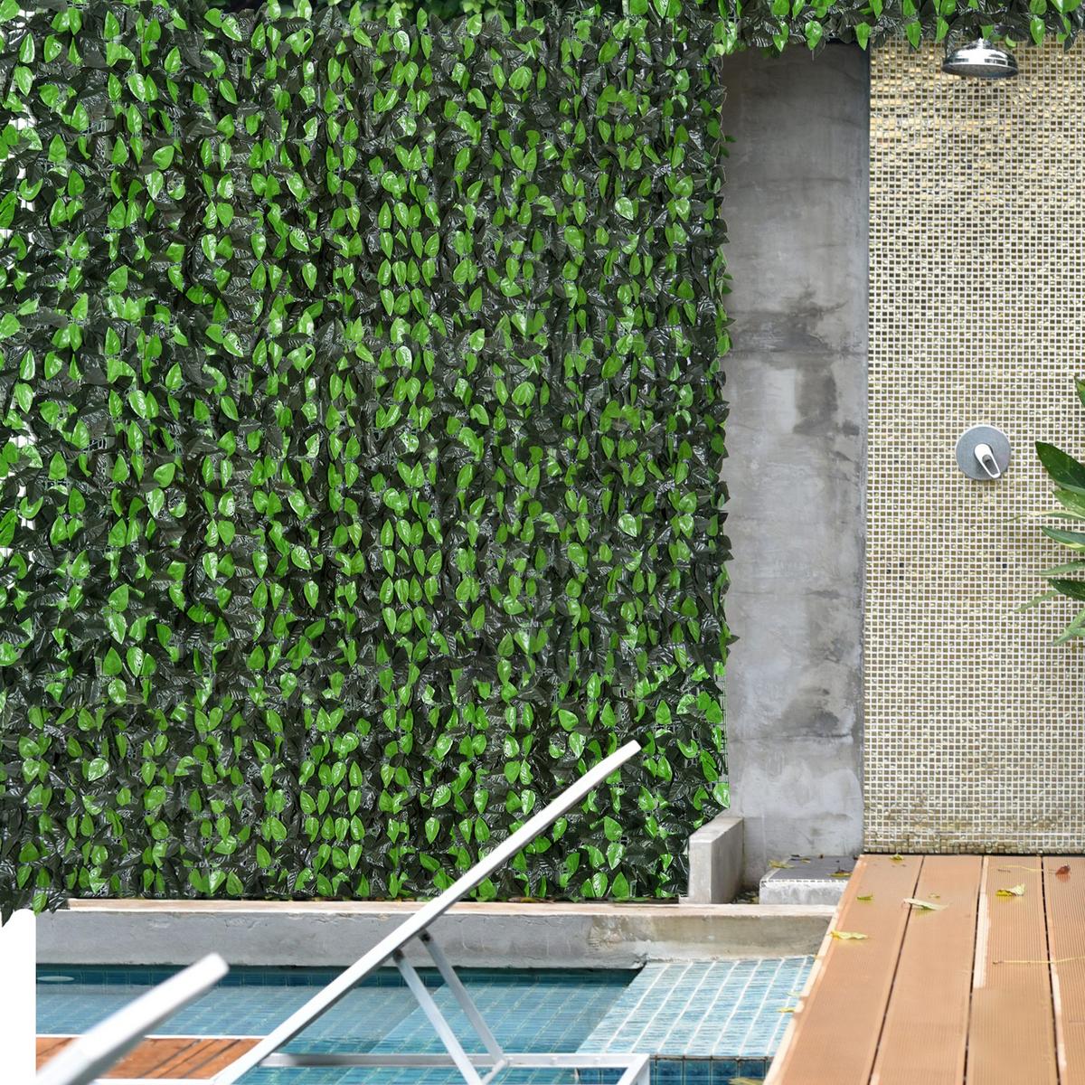 SICHTSCHUTZ, mit UV-Schutz, Heckenpflanze, für Garten, Terrasse, Grün, 3 x 1 m - Grün, Kunststoff (1/100cm) - Outsunny