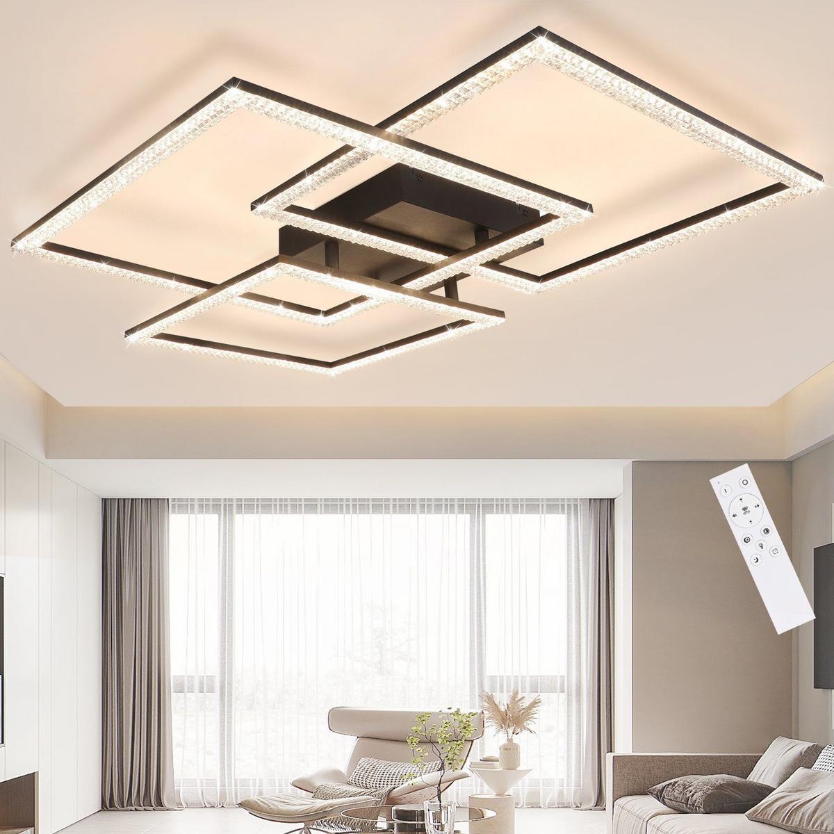 LED-DECKENLEUCHTE Johann 75/60/8 cm - Schwarz, Metall (75/60/8cm) - Nettlife