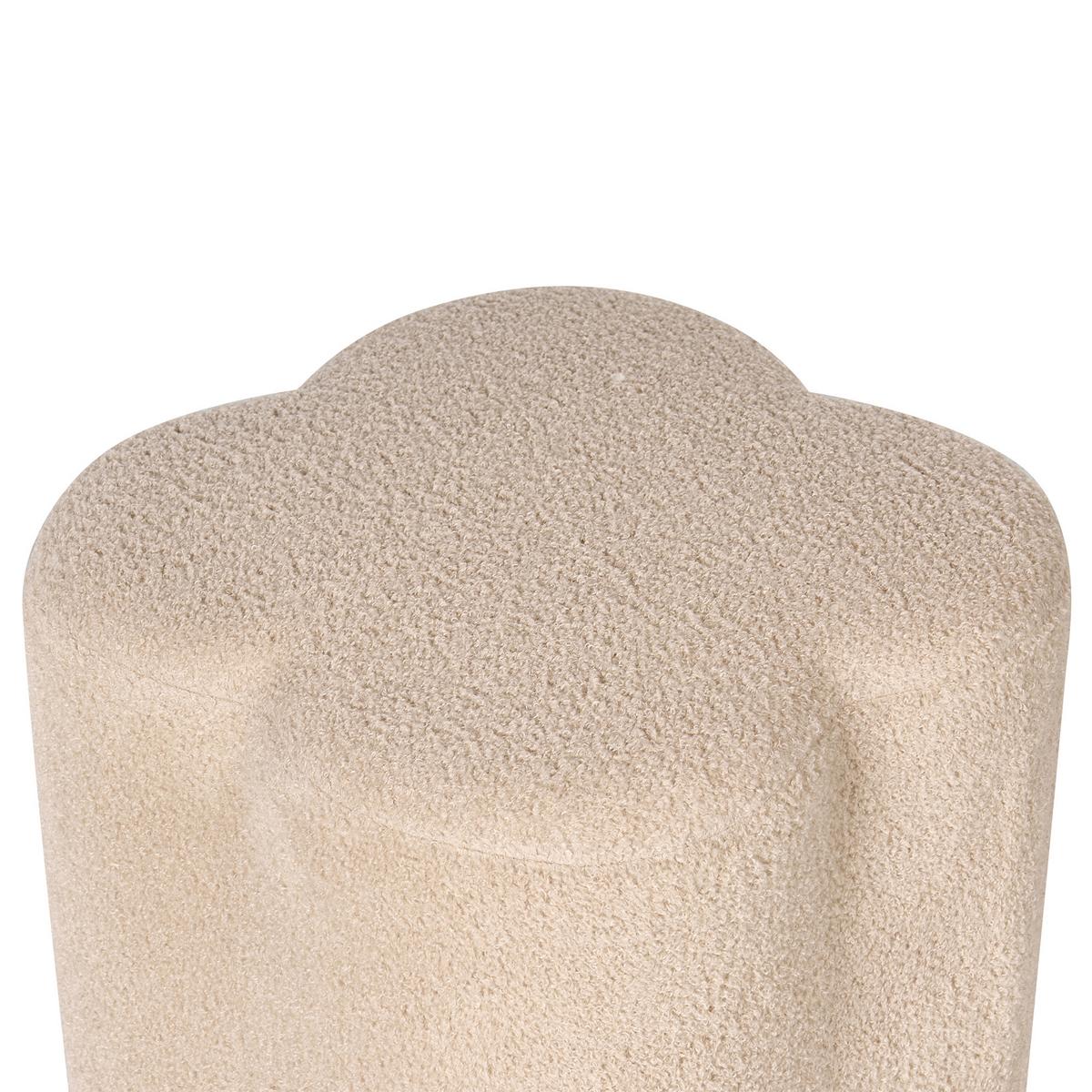 POUF Bouclé Beige Mancos - Beige, Textil (41/44/35cm) - Beliani