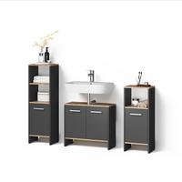 BADMÖBEL-SET Amalfi Anthrazit/Goldkraft Eiche 3-teilig - Honigeiche/Anthrazit, Holzwerkstoff (131.4/108.2/26.3cm) - Livinity®