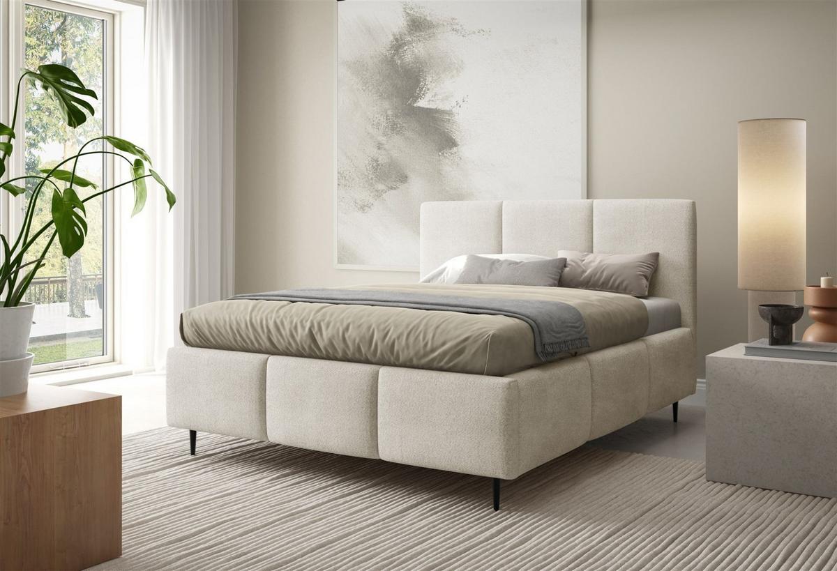 POLSTERBETT Miami - Beige, Holzwerkstoff/Textil (160/200cm) - Fun Möbel