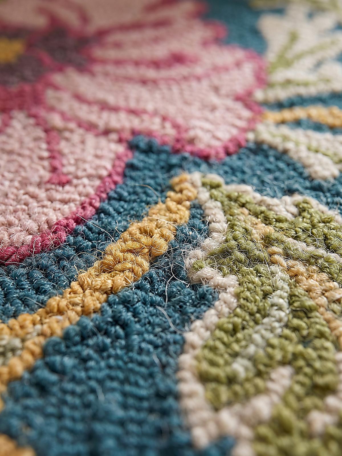 LÄUFER handgetuftet CHAR, in Multi, Blütenmuster, 60 x 230 cm - Multicolor, Textil (60/230cm) - KADIMA DESIGN