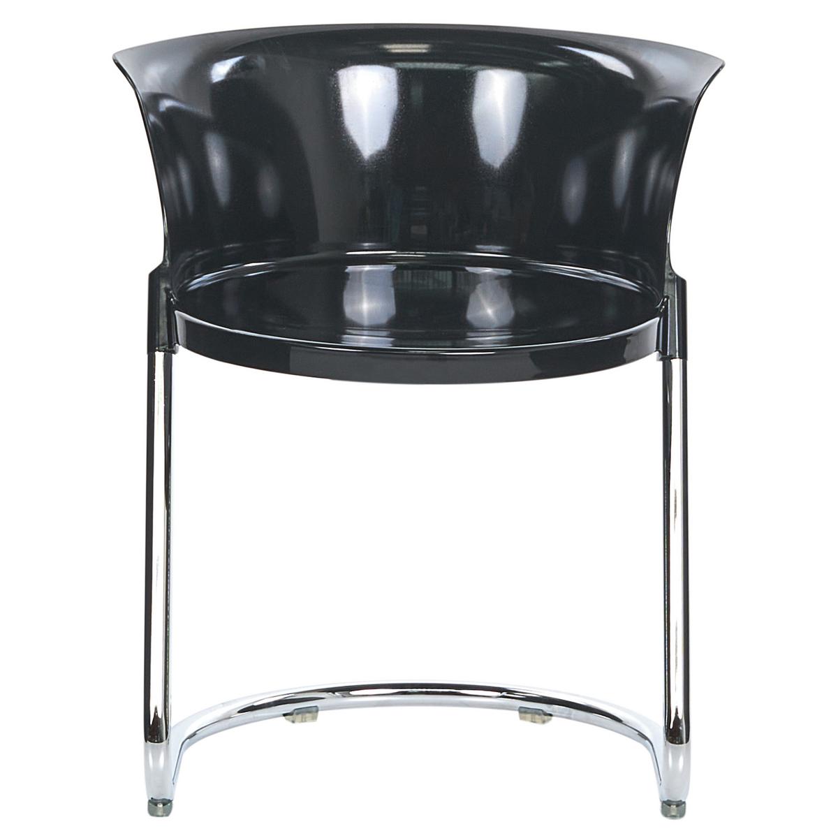 ESSZIMMERSTUHL 2er Set Schwarz Oshkosh - Silberfarben/Schwarz, Kunststoff (47/63/50cm) - Beliani
