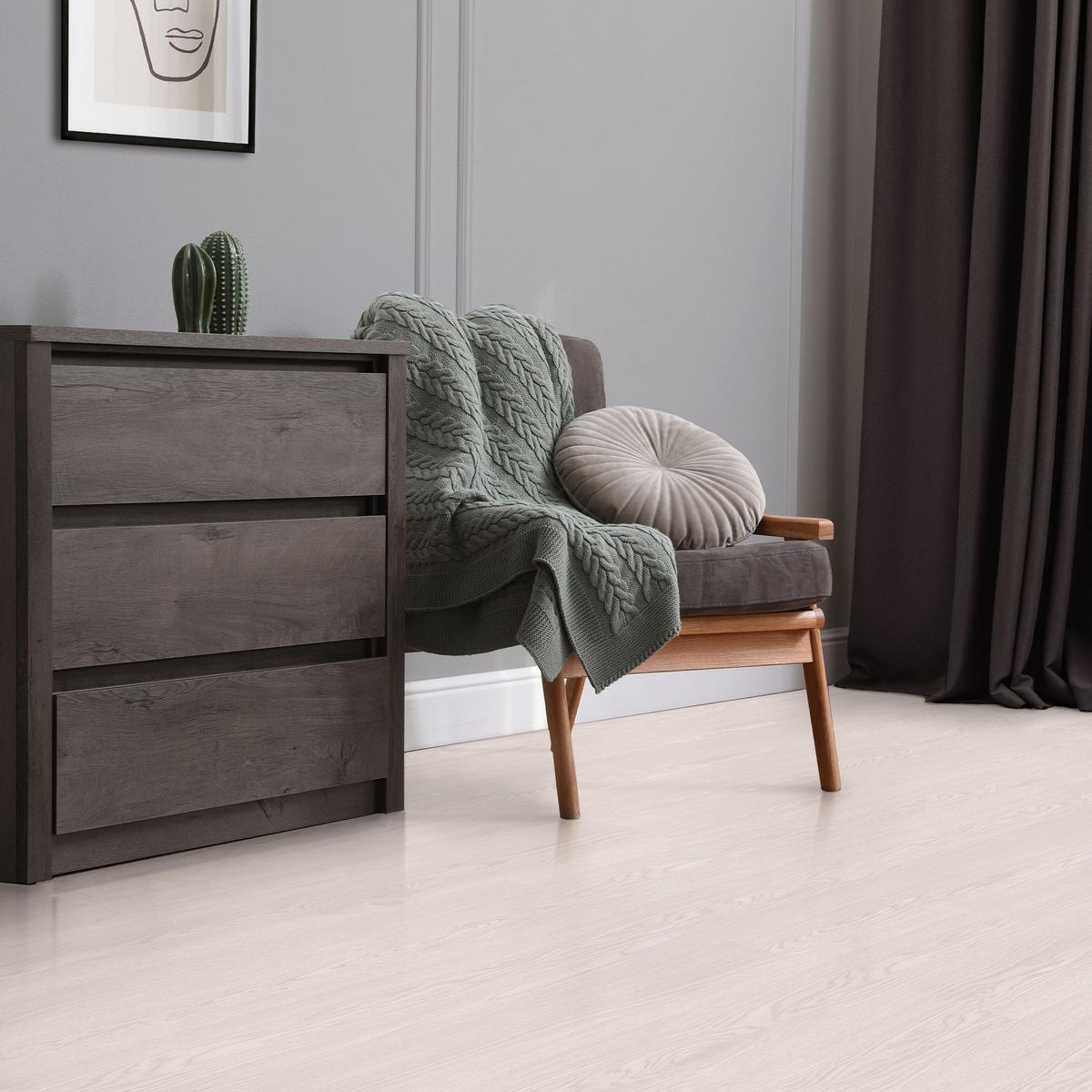VINYLBODEN selbstklebend 2,23m²/16 Dielen Eiche Weiß - Weiß, Kunststoff (91.5/15.3/0.2cm) - ML-DESIGN