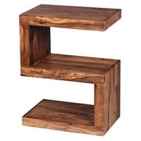 BEISTELLTISCH Massivholz S Cube Landhausstil Design MUMBAI, Dunkelbraun 30x44x60 cm - Dunkelbraun/Braun, Holz (44/30/60cm) - KADIMA DESIGN