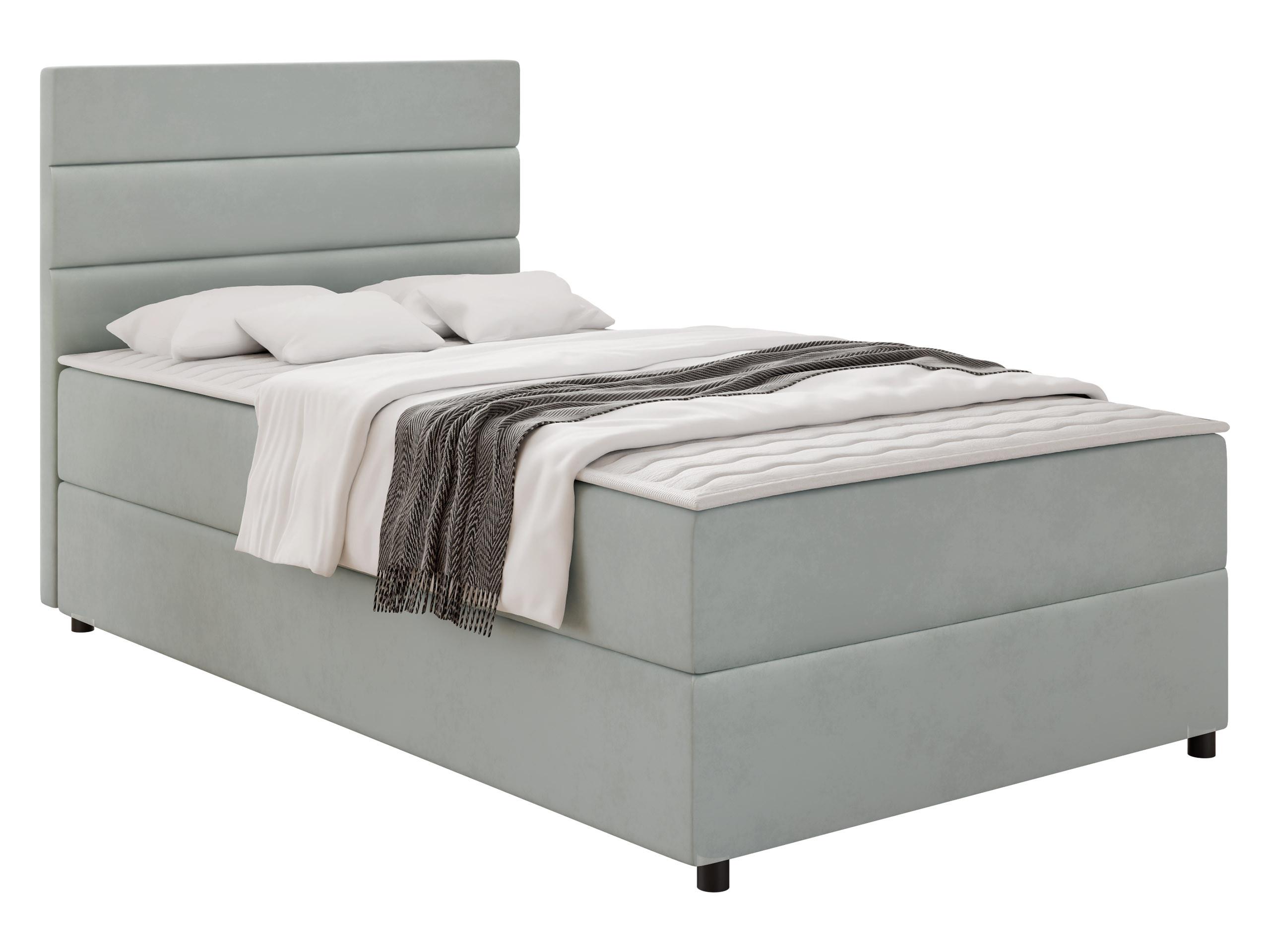 BOXBETT Elen - H3 - Hellgrau/Schwarz, Holz/Holzwerkstoff (90/200cm) - MIRJAN24