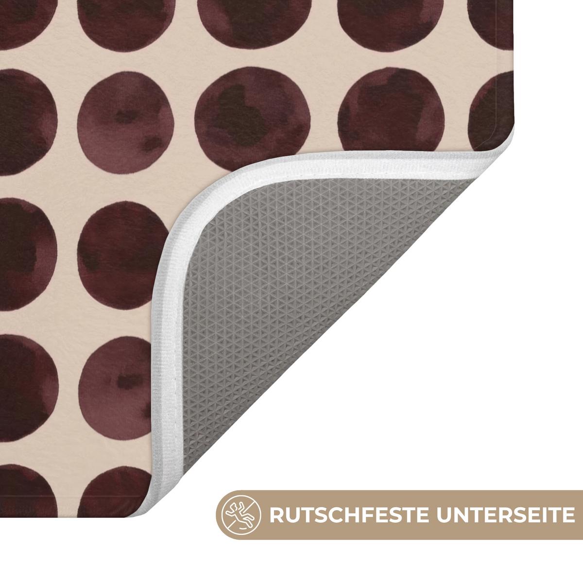 WC-VORLEGER Polka dots - Muster - Braun WC Teppich 40x60 cm - Bordeaux, Textil (40/1cm) - OnlyWow