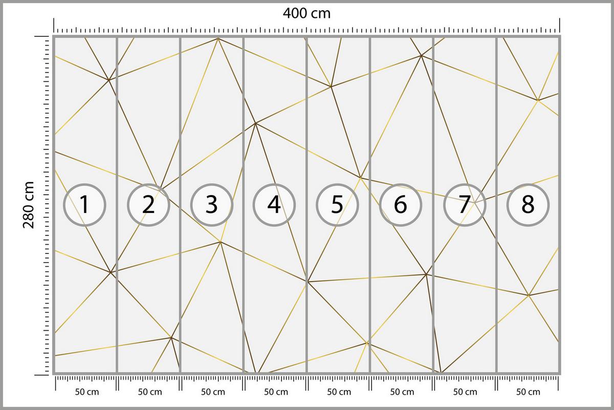 FOTOTAPETE Geometrische Abstraktion Glamour Stil 400x280 - Gelb/Beige, Papier (400/280cm) - Muralo