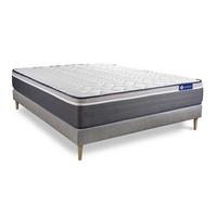 BETT Actimemo plus Memory-Schaum 160 x 190 cm h4 - Kit Bettgestell Grau - Beige/Grau, Karton/Holz (160/190cm) - ACTISOM
