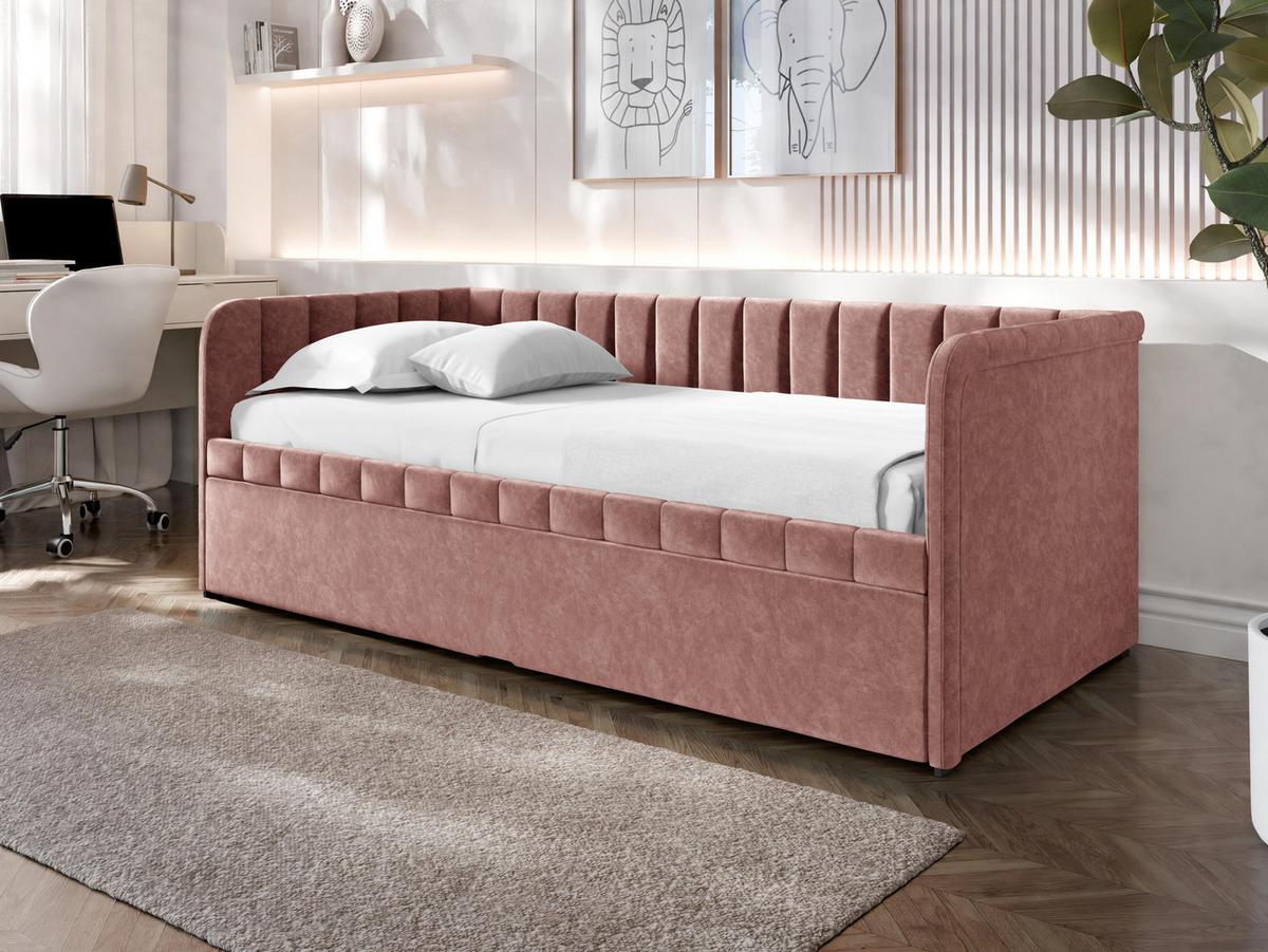JUGENDBETT Nube - Schwarz/Rosa, Holz/Kunststoff (90/200cm) - MIRJAN24