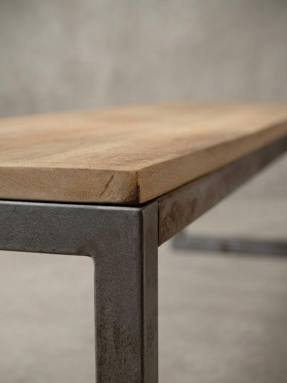 SITZBANK – Mango/Massivholz/Metall, 120x46x45 cm, ohne Lehne - Schwarz/Braun, Holz/Metall (45/46/120cm) - KADIMA DESIGN