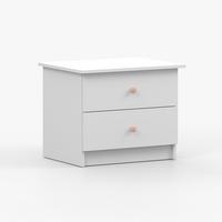 NACHTTISCH OLAF I Weiß 60,5/49/47 cm, Griff Rosa - Rosa/Weiß, Holzwerkstoff/Metall (60.5/49/47cm) - imoebel24