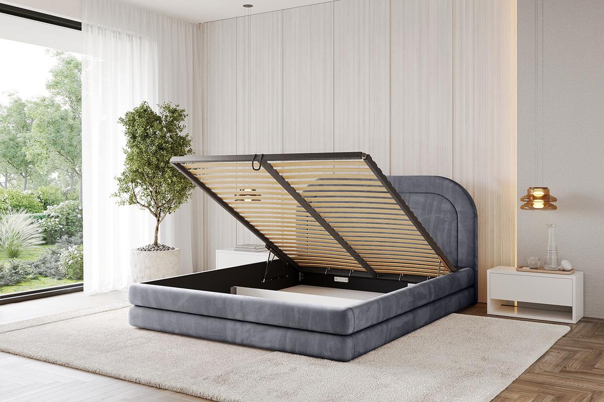 POLSTERBETT mit Bettkasten und Lattenrost, Bett mit Matratze H3/H4 - LERIS 180x200 Dunkelgrau - Dunkelgrau, Holzwerkstoff/Textil (180/200cm) - ALTDECOR