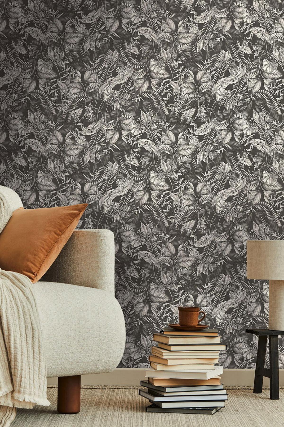 VLIESTAPETE Schwarz-Weiß 53/1005 cm - Schwarz, Textil (53/1cm) - KUNSTLOFT