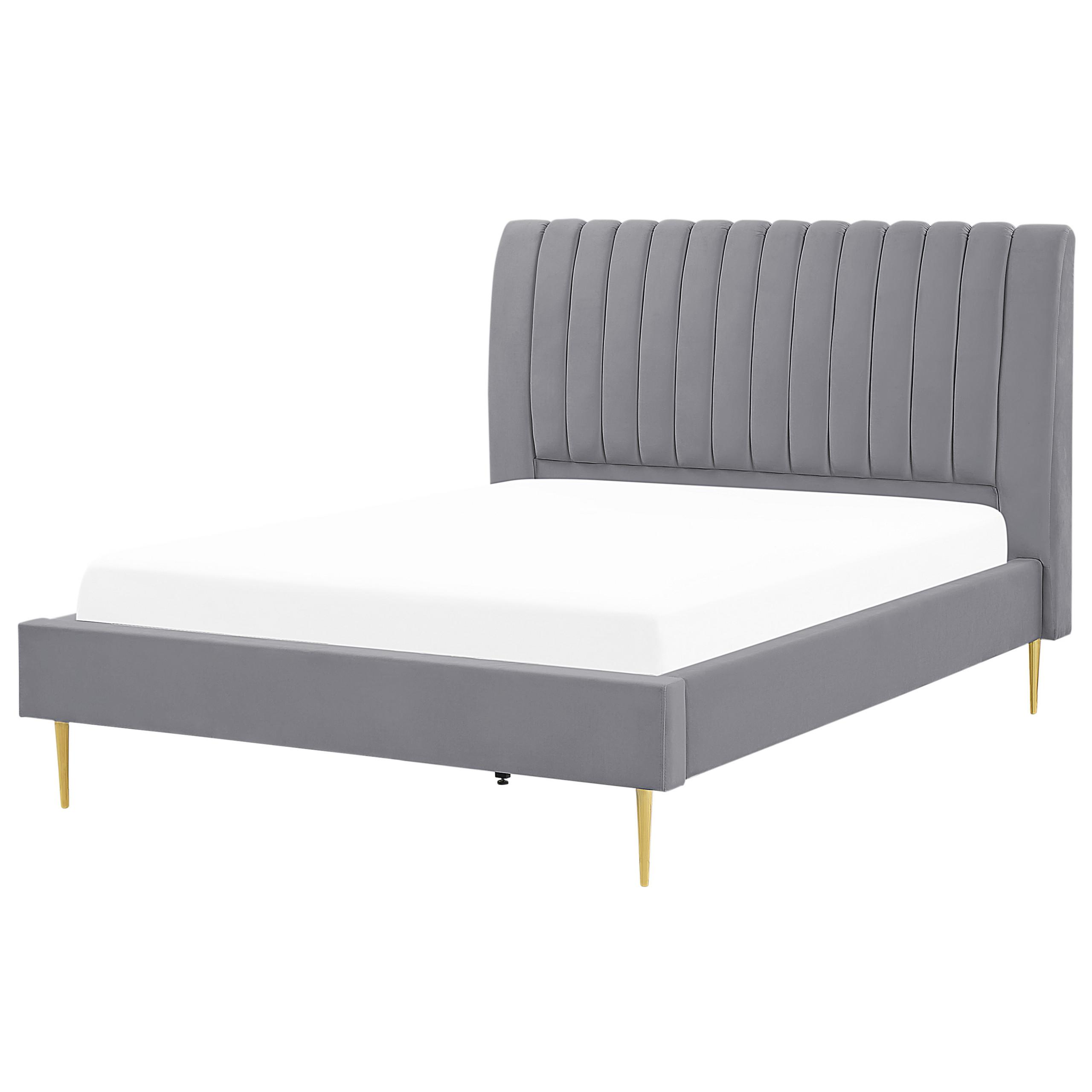 POLSTERBETT 140/200cm Grau Marville - Grau, Textil (140/200cm) - Beliani