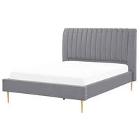 POLSTERBETT 140/200cm Grau Marville - Grau, Textil (140/200cm) - Beliani