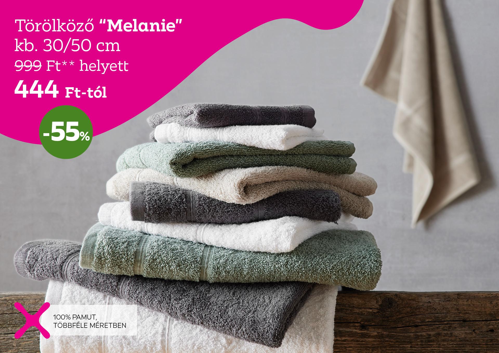 Törölköző MELANIE 999 Forint helyett 444 Forint, kedvezmény mértéke 55%
