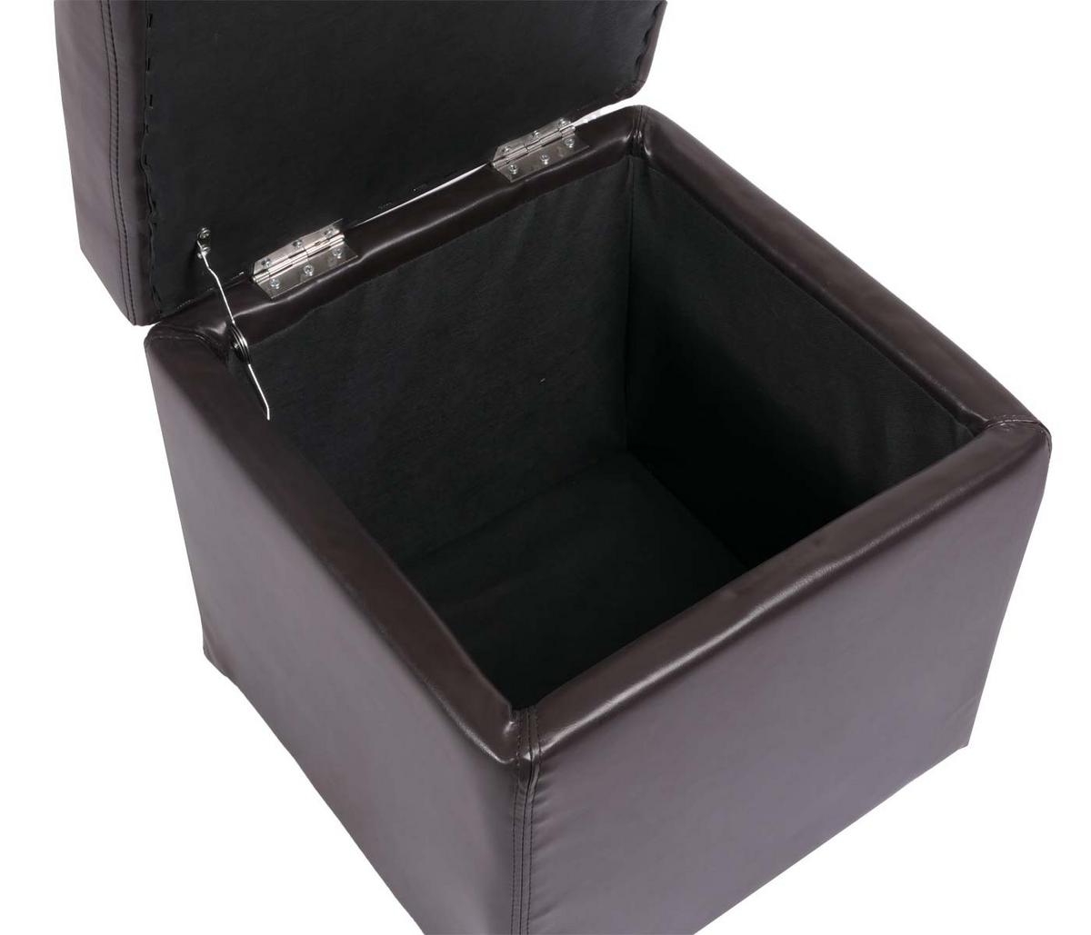 SITZHOCKER Braun - Braun, Leder (44/45/44cm) - MCW