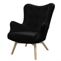 SESSEL SAND mit Buchenbeinen - Buchefarben/Schwarz, Textil (80/105/86cm) - Lookway