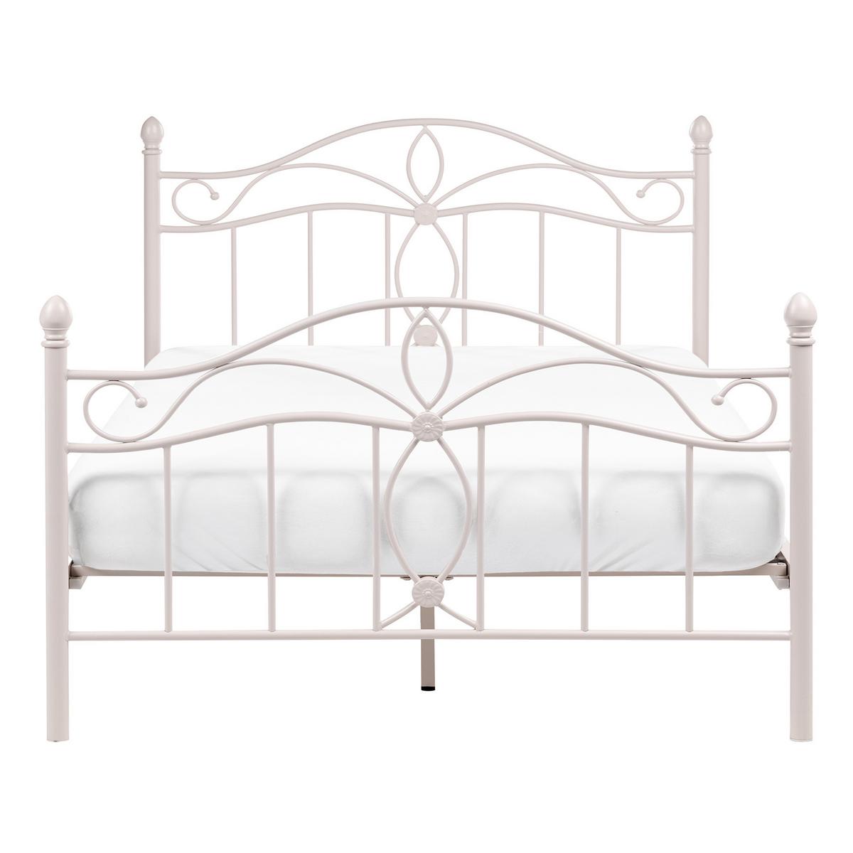 BETT mit Lattenrost 140/200 Stahl Hellbeige Antlia - Beige, Metall (140/200cm) - Beliani