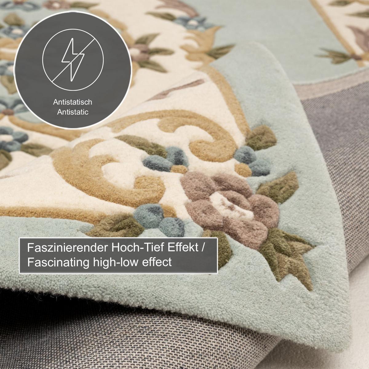 HANDTUFTTEPPICH Bloomingville 60x90 cm - Hellblau, Textil (60/90cm) - THEKO