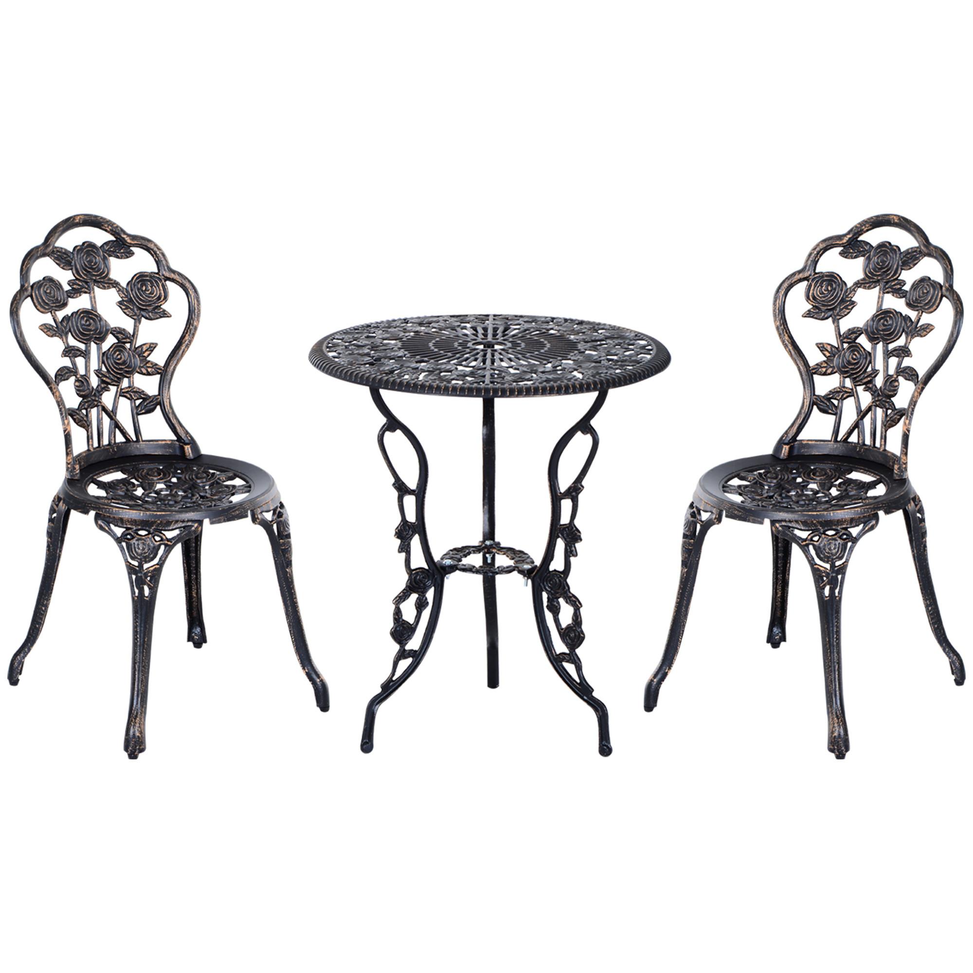 GARTENMÖBEL Set, Alu, Metall, Bronze - Bronzefarben, Metall - Outsunny