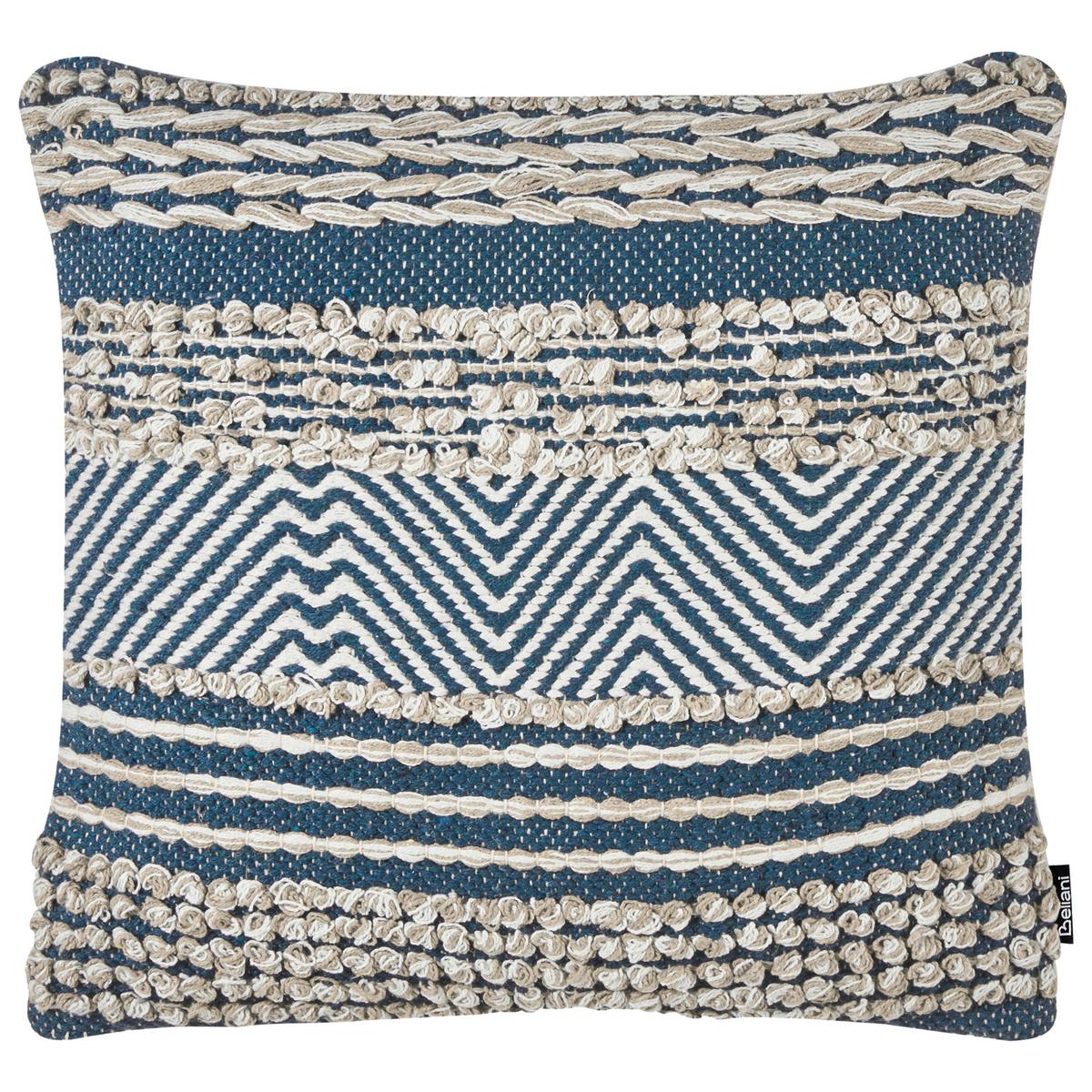 DEKOKISSEN 2er-Set Blau 45/45 cm Dewberry - Blau/Beige, Textil (45/45cm) - Beliani