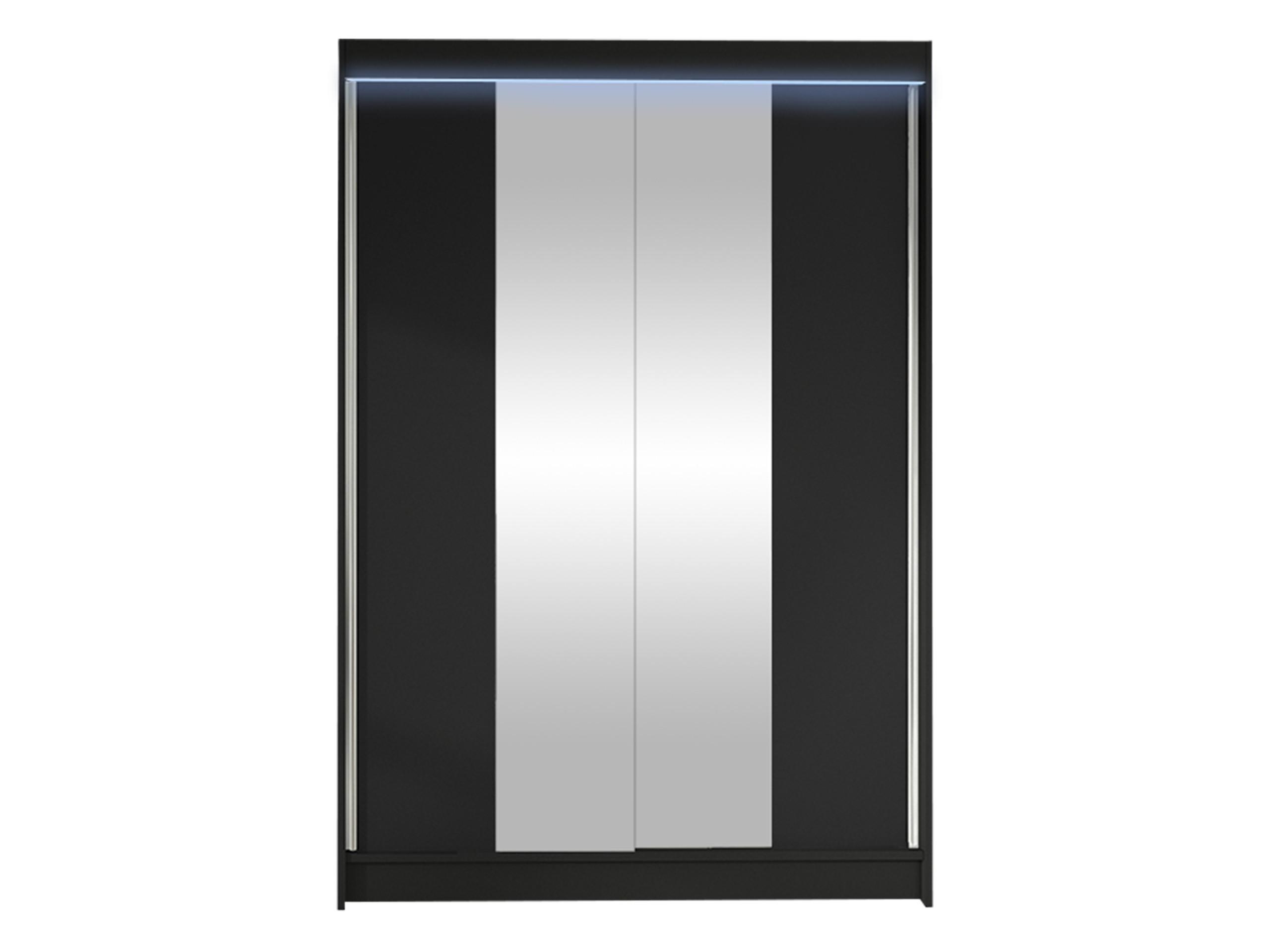 SCHWEBETÜRENSCHRANK Lino II mit RGB LED Beleuchtung - Schwarz, Holzwerkstoff/Metall (120/200/58cm) - MIRJAN24