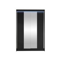 SCHWEBETÜRENSCHRANK Lino II mit RGB LED Beleuchtung - Schwarz, Holzwerkstoff/Metall (120/200/58cm) - MIRJAN24