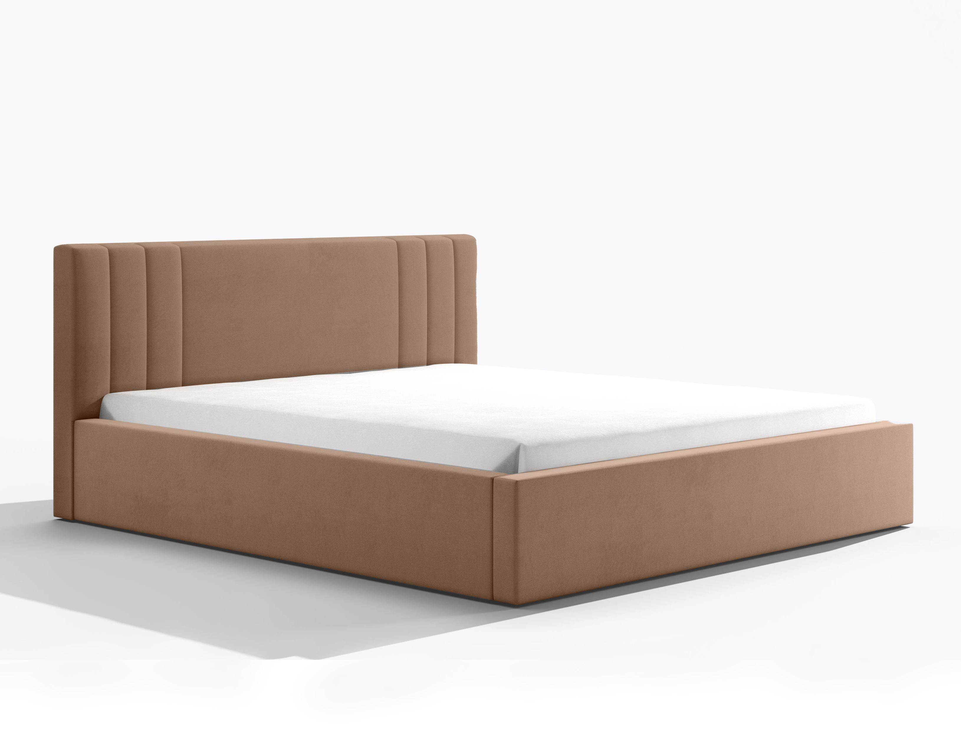 POLSTERBETT Flino 180/200 cm in Beige – mit Bettkasten und viel Komfort - Beige/Schwarz, Holz/Holzwerkstoff (180/200cm) - AX Living