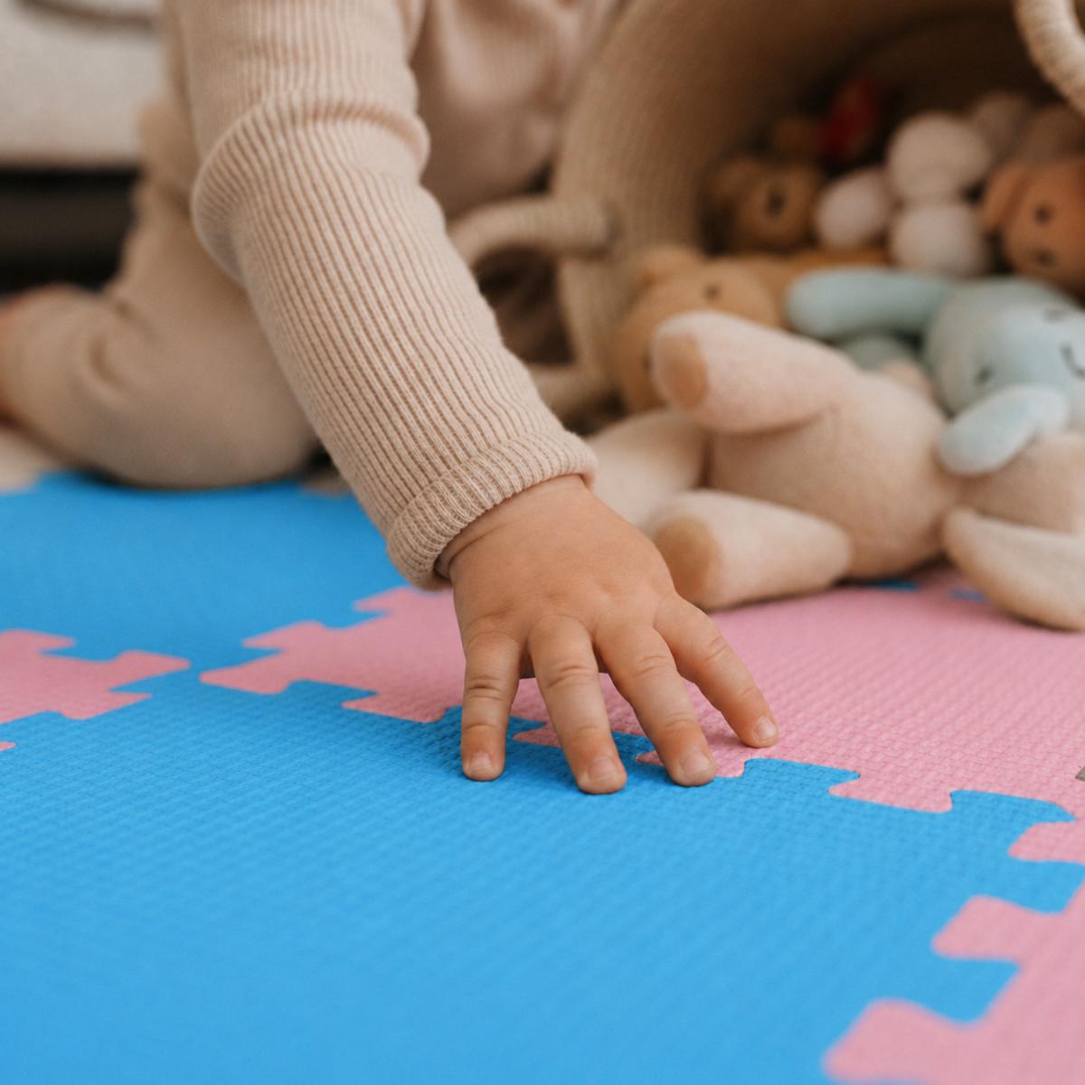 SPIELMATTE ab Null 270/90 cm Puzzlematte Hellblau - Multicolor, Kunststoff (30/30cm) - Littletom