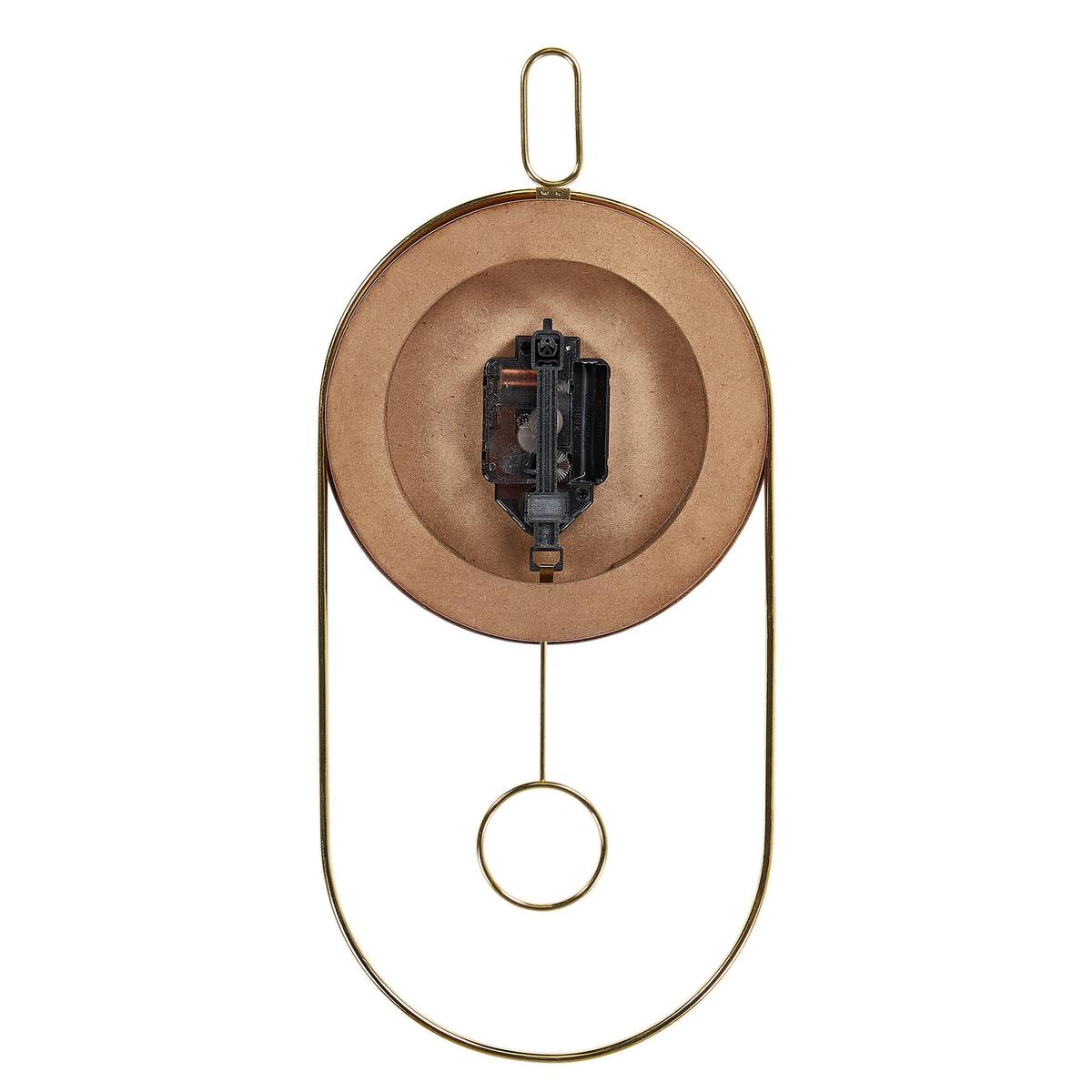 WANDUHR Dunkler Holzfarbton/Gold Sierre - Dunkelbraun/Goldfarben, Holzwerkstoff (20/45/3cm) - Beliani