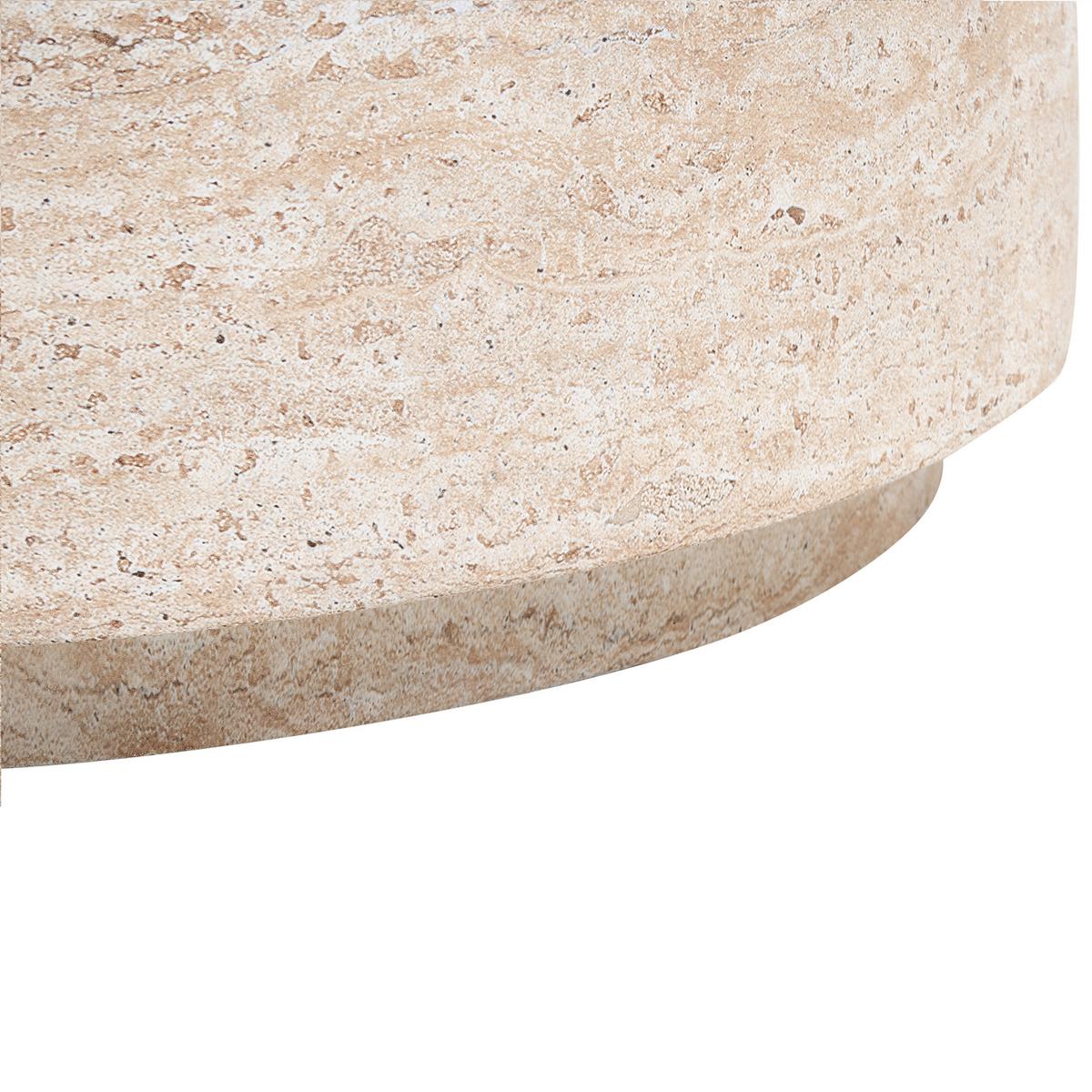 BEISTELLTISCH Travertinoptik Asierio - Beige, Naturmaterialien (70/70/37cm) - Beliani