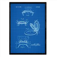 POSTER Deckel Patent A3 Rahmenlos - Blau, Papier (29.7/5/42cm) - Nacnic