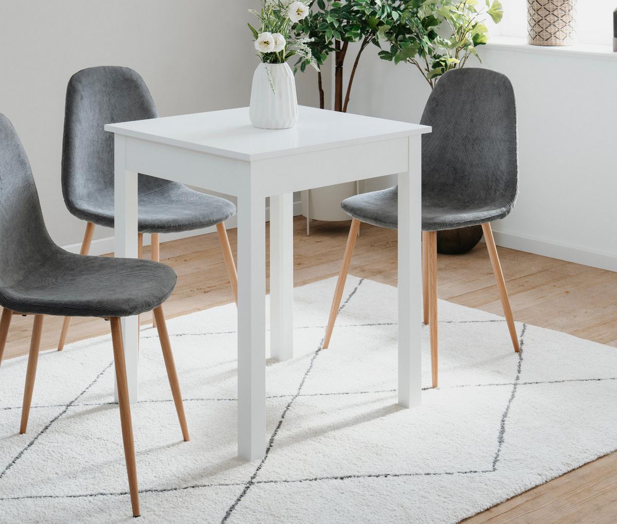 ESSTISCH weiß 60 x 67 cm, Küchentisch in modernem Design - Weiß, Holzwerkstoff/Kunststoff (67/60/76cm) - Furn.Design
