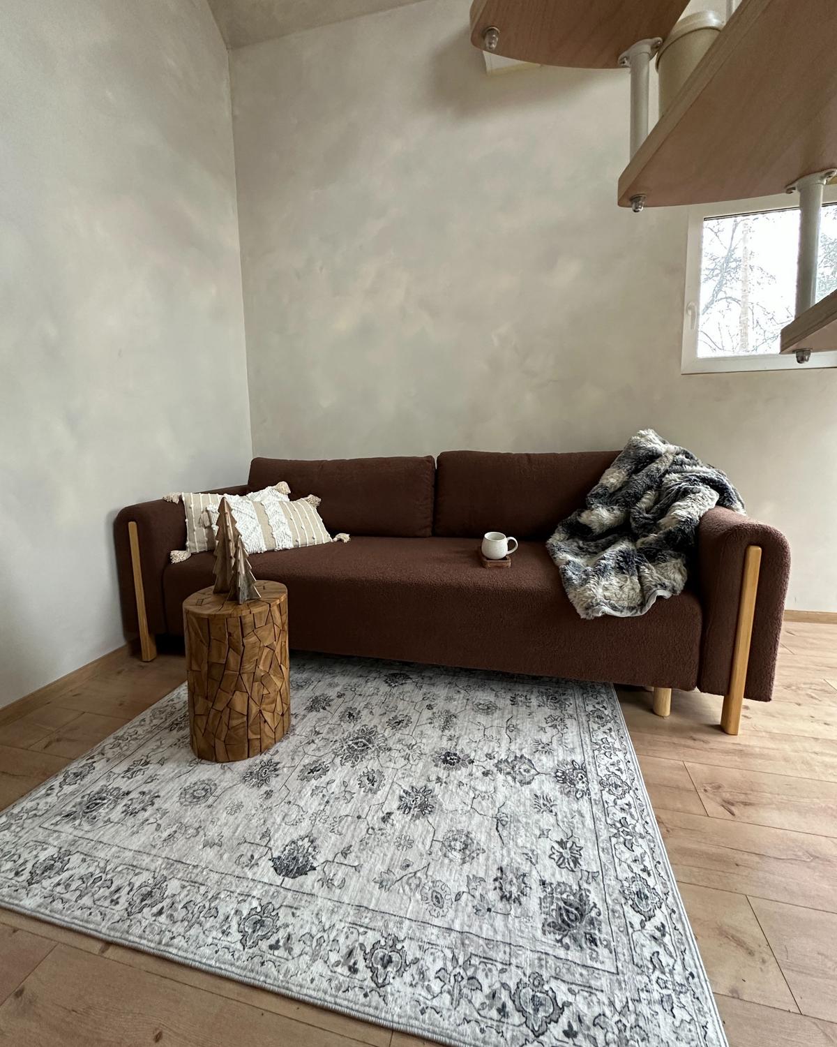 SCHLAFSOFA 3-Sitzer Bouclé Braun mit Stauraum Kvam - Braun, Textil (242/85/99cm) - Beliani