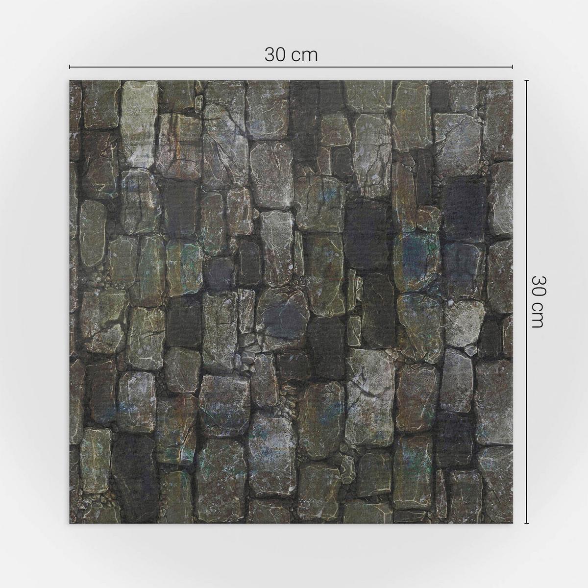 WANDPANEEL 9 Stück 30x30 cm selbstklebend Rocassa - Dunkelgrau, Kunststoff (30/1.6/30cm) - Wallfluent