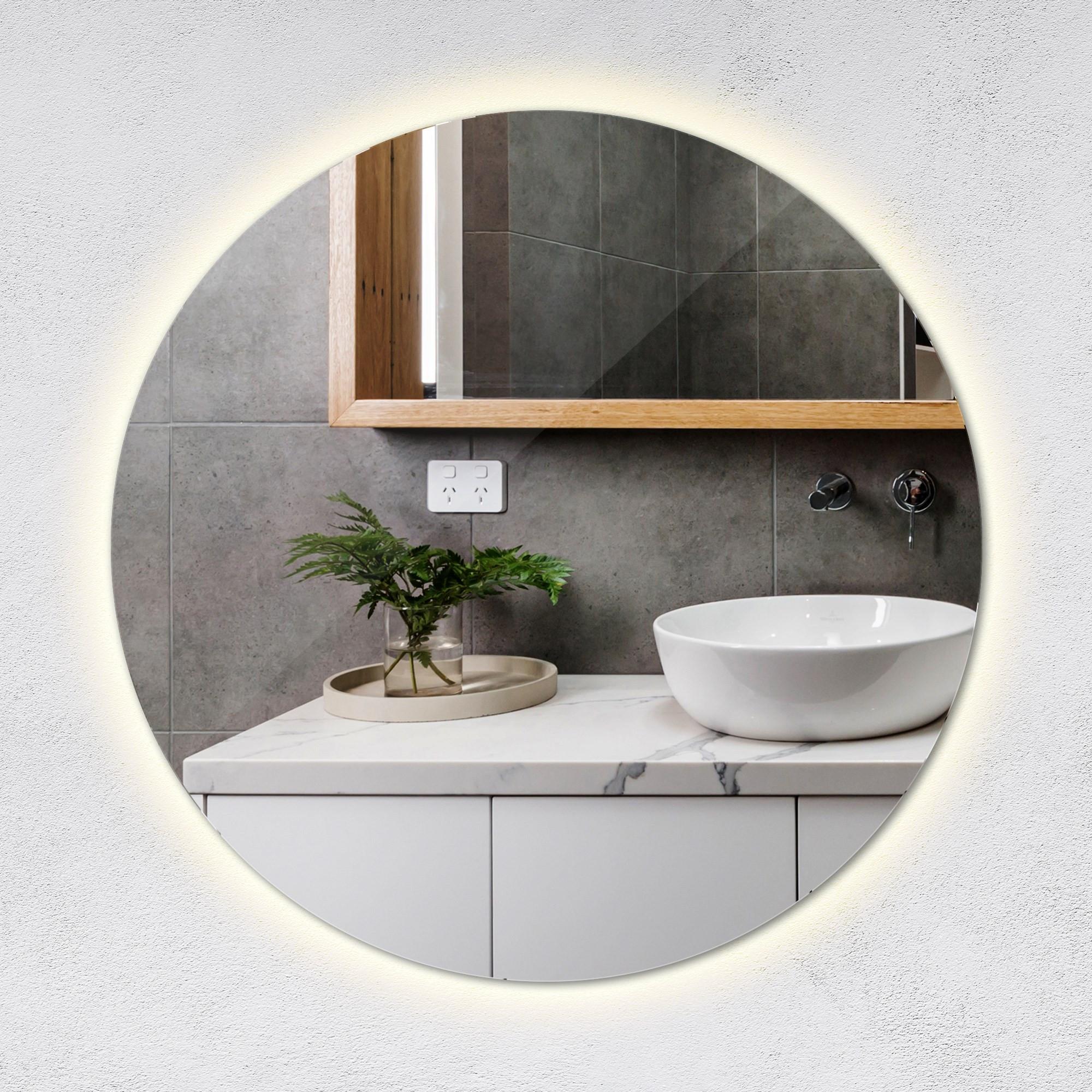 LED SPIEGEL 40 cm Runder Neutralweiß 4000K - Blaugrau, Glas (40/40/2.4cm) - TULUP
