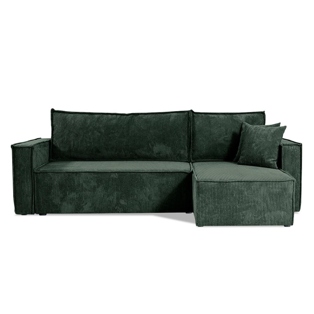 ECKSOFA Ezekiel 3 Sitzplätze Tannengrün - Grün, Holz (236/145cm) - Petits-meubles
