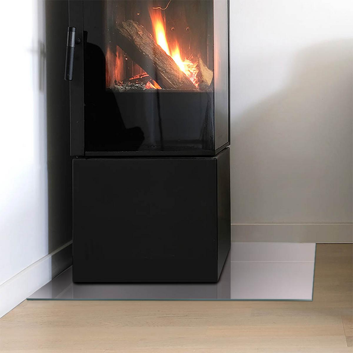 GLASPLATTE für Kamin 60x40 cm - Lila, Glas (60/40/0.4cm) - TULUP