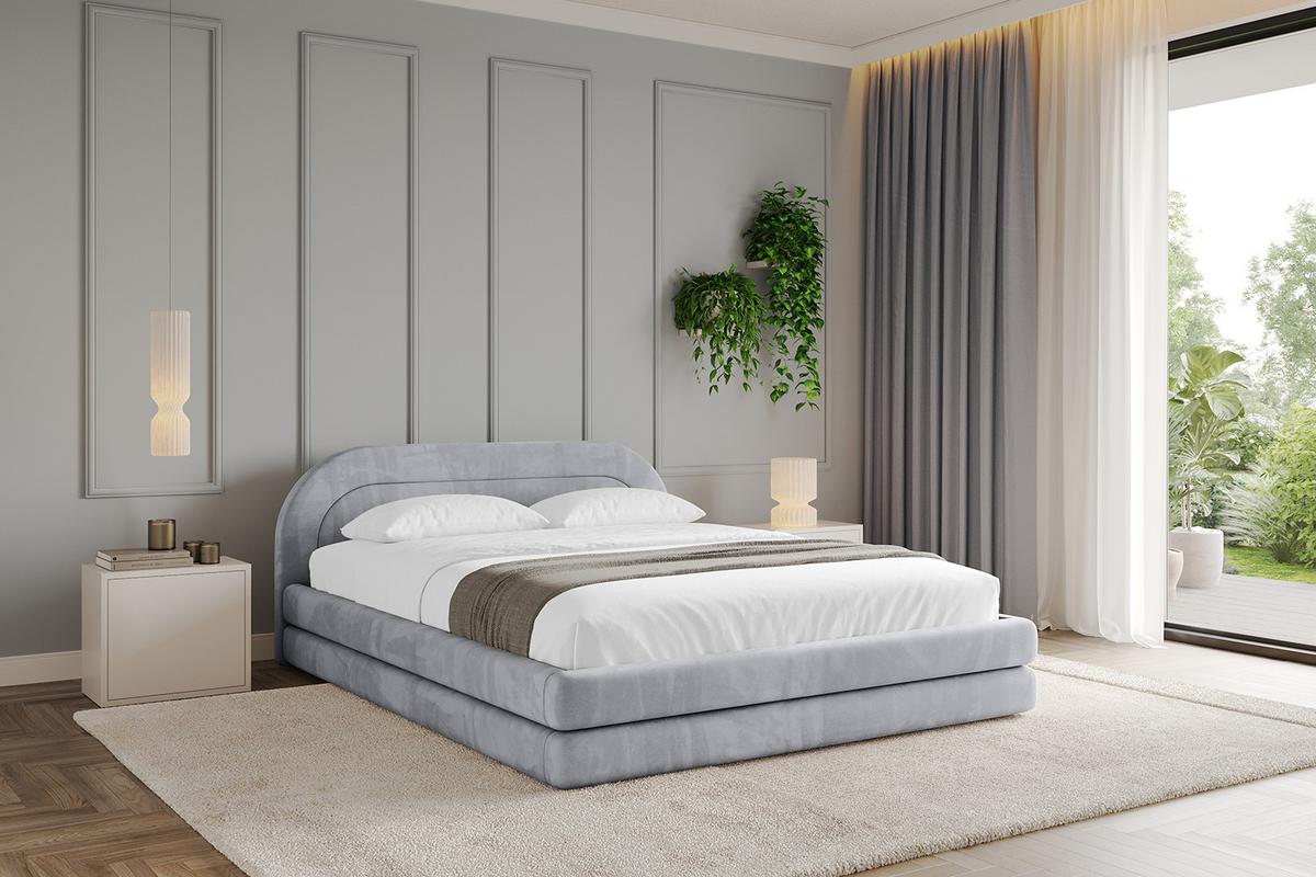 POLSTERBETT mit Bettkasten und Lattenrost, Bett mit Matratze H3/H4 - LERIS-v1 180x200 Hellgrau - Hellgrau, Holzwerkstoff/Textil (180/200cm) - ALTDECOR