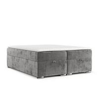 BOXBETT Reto 180/200 cm Grau im Lotta Stoff - Chromfarben/Grau, Holz/Holzwerkstoff (180/200cm) - AltaBeds