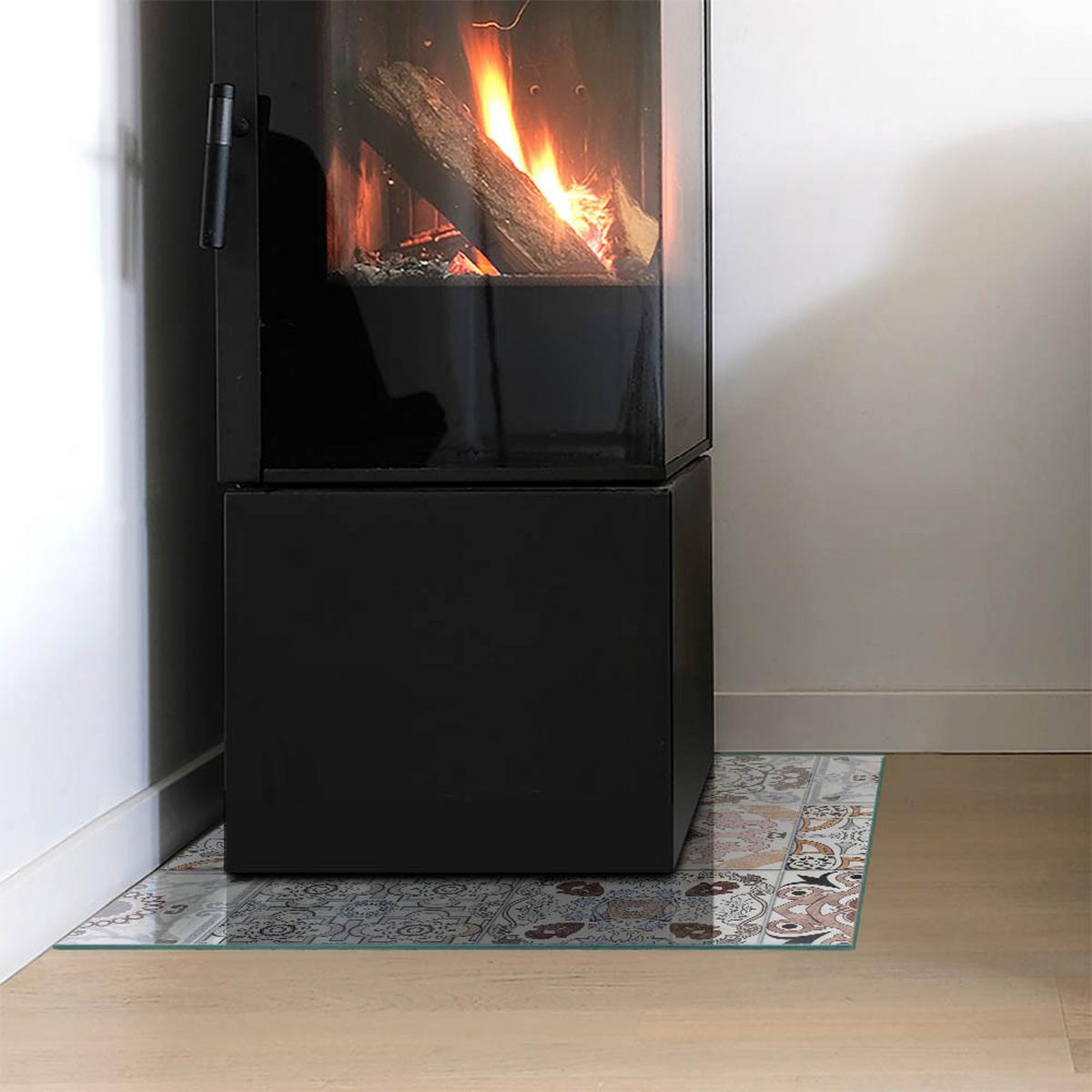 GLASPLATTE für Kamin 50x50 cm - Grau, Glas (50/50/0.4cm) - TULUP