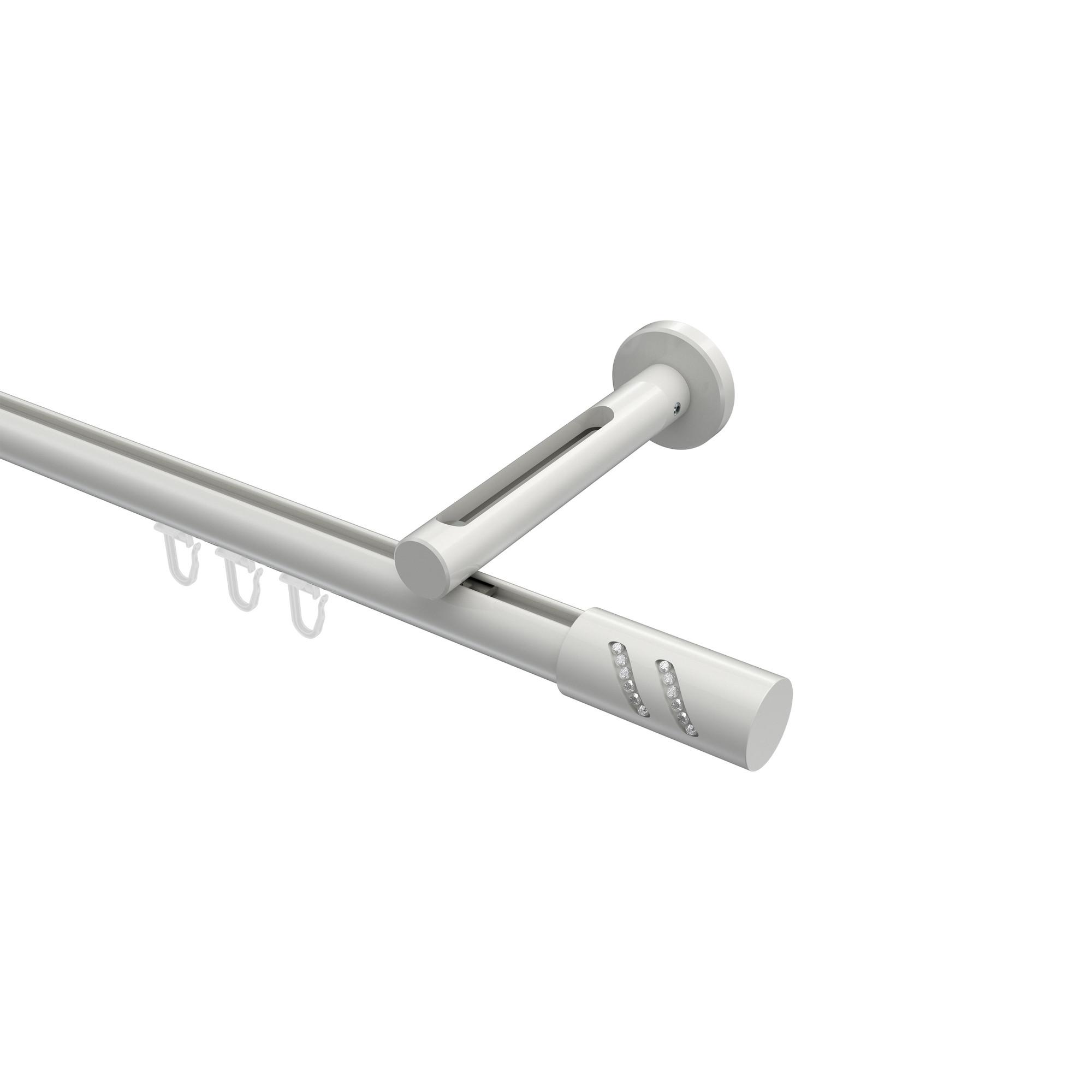 GARDINENSTANGE INNENLAUF Siteno Zoena 240 cm (geteilt in 2 x 120 cm), 1-läufig, 20 mm Ø Weiß - Weiß, Metall (240cm) - INTERDECO