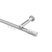 GARDINENSTANGE INNENLAUF Siteno Zoena 240 cm (geteilt in 2 x 120 cm), 1-läufig, 20 mm Ø Weiß - Weiß, Metall (240cm) - INTERDECO