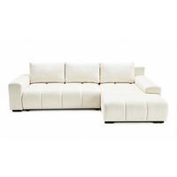 ECKSOFA Ovia mit Bettkasten und Schlaffunktion, Bouclé-Stoff in L-Form - Beige, Textil (270/185cm)