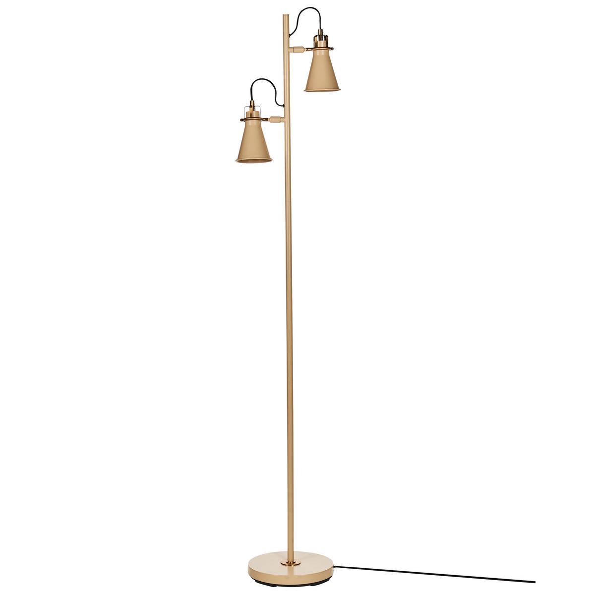 STEHLAMPE Beige/Gold Moyola - Beige/Goldfarben, Metall (42/25/165cm) - Beliani