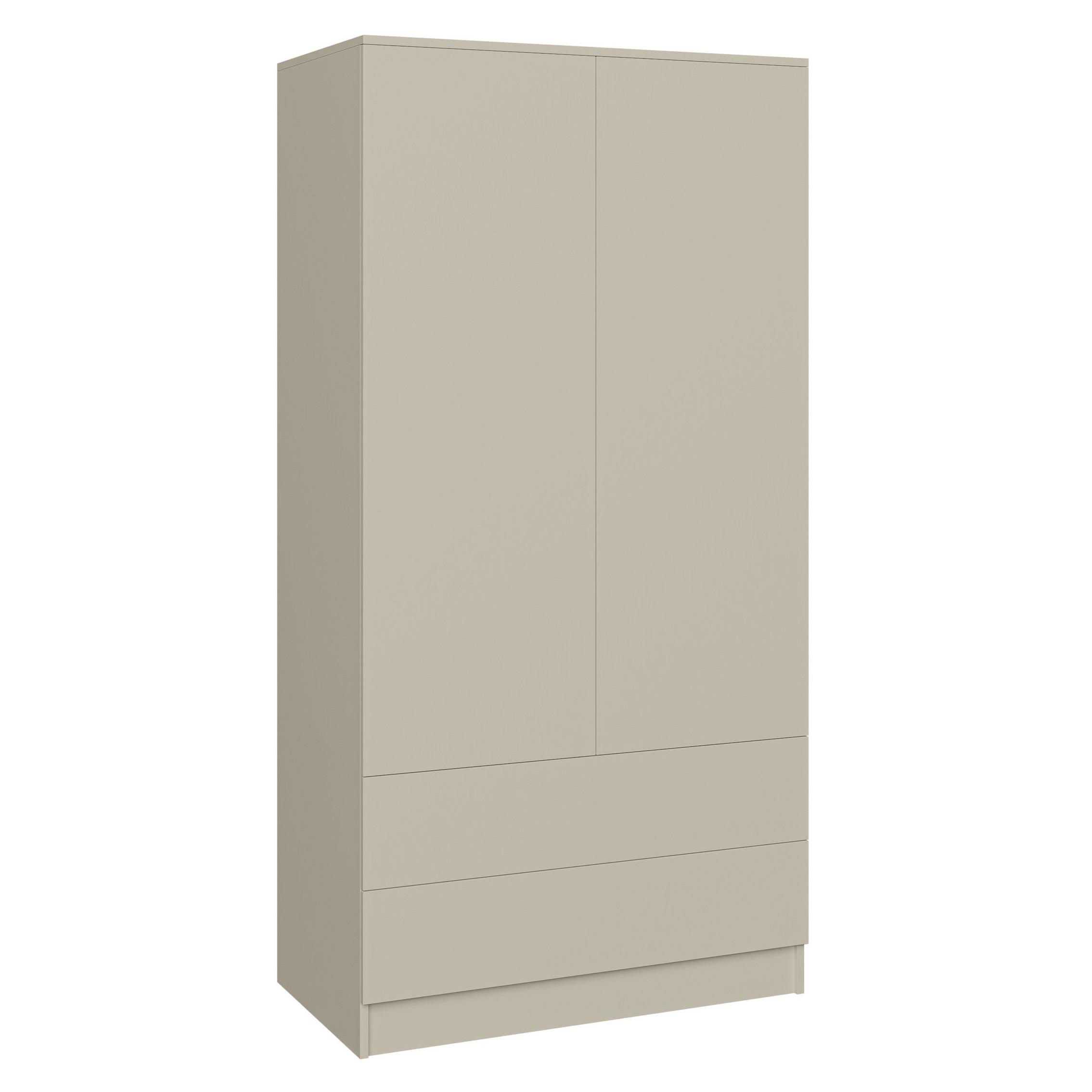 DREHTÜRENSCHRANK Look mit 2 Türen und Schubladen, 90 cm, Kaschmir - Kaschmir, Holzwerkstoff (90/180/50cm) - Beautysofa